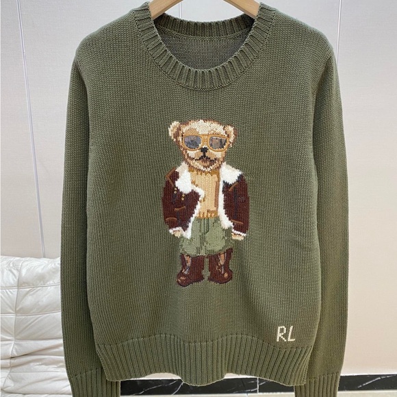 Polo Ralph Lauren Green Bear Sweater - Picture 1 of 8